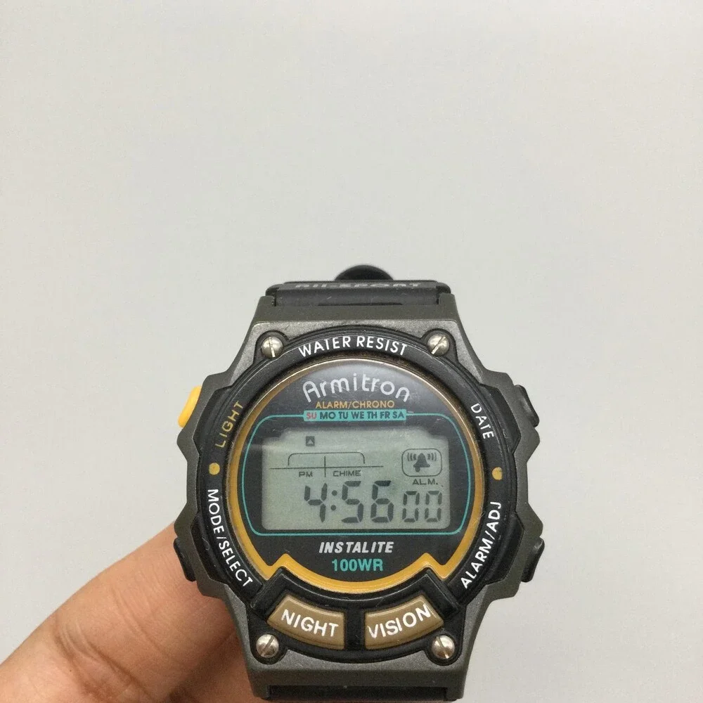 Armitron All-Sport Instalite Mens Watch 40mm Alarm Chrono Digital 40/6595 Black